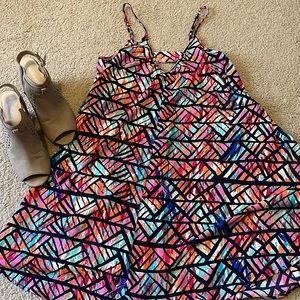Pink Stitch sz 4 oversized geometric print dress